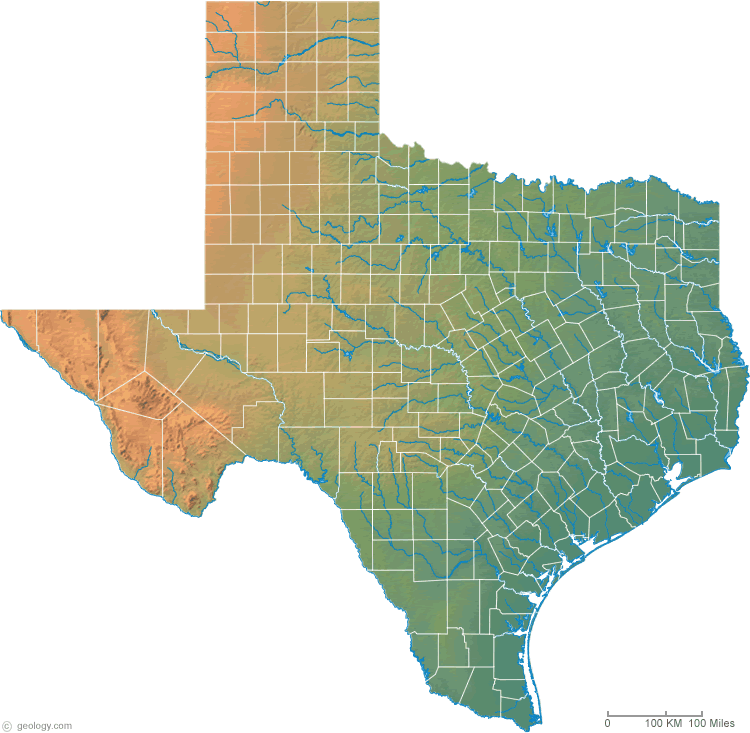 Texas Physical Map